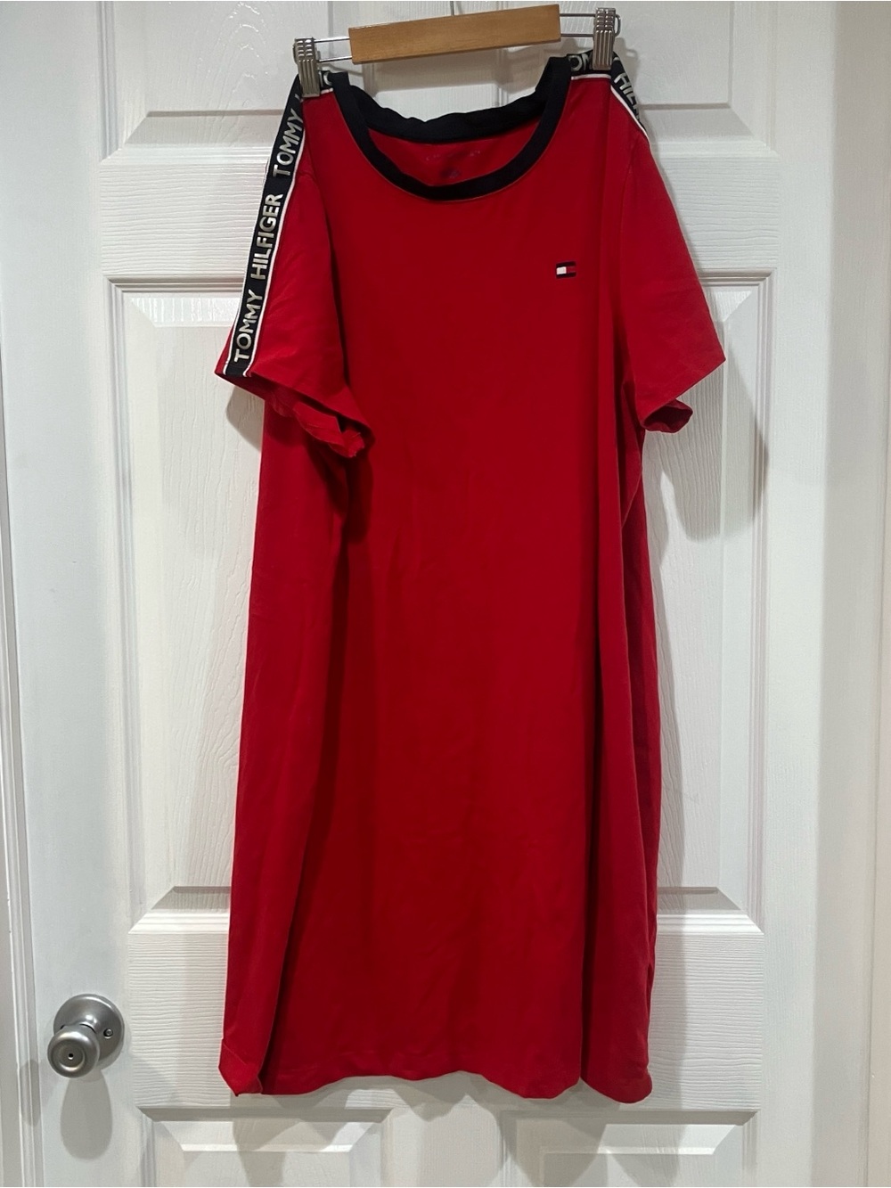 Tommy Hilfiger Red Tee Dress with Black Trim